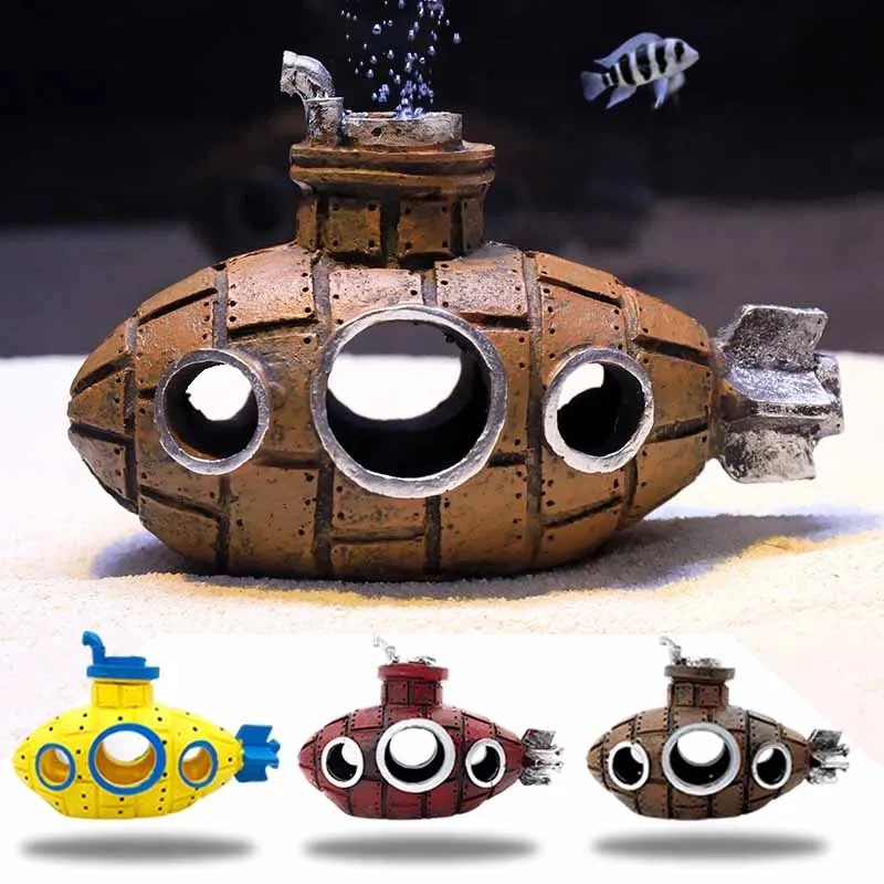 Resin Submarine Ornaments Aqua - Marine Aquarium All In One ulasan dan harga