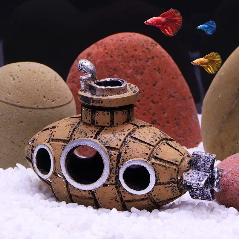 Resin Submarine Ornaments Aqua - Marine Aquarium All In One ulasan dan harga