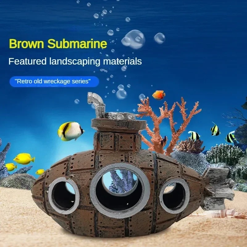 Resin Submarine Ornaments Aqua - Marine Aquarium All In One ulasan dan harga