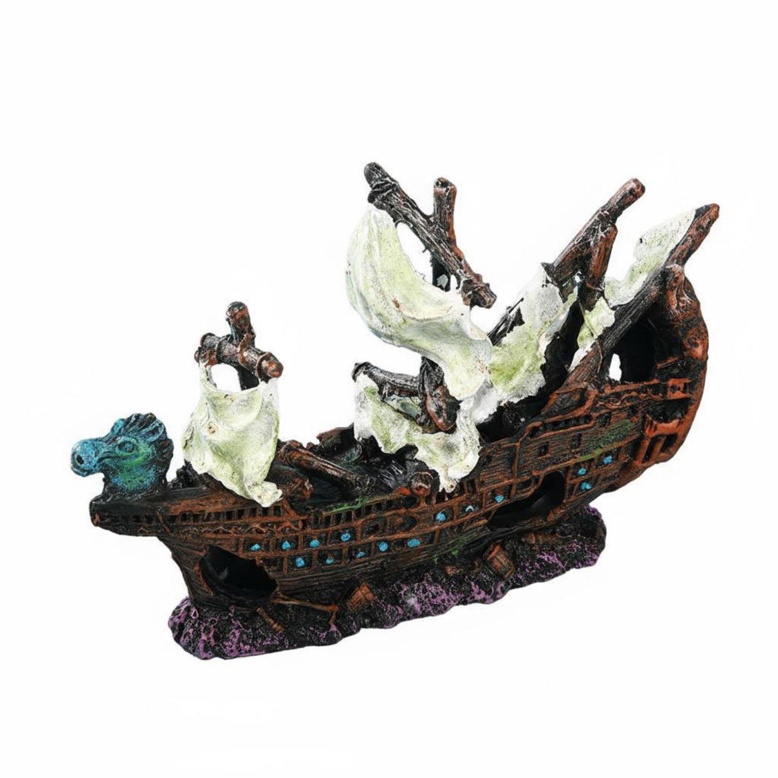 Fish Tank Resin Shipwreck Deco - Aquarium Marine Setup ulasan dan harga