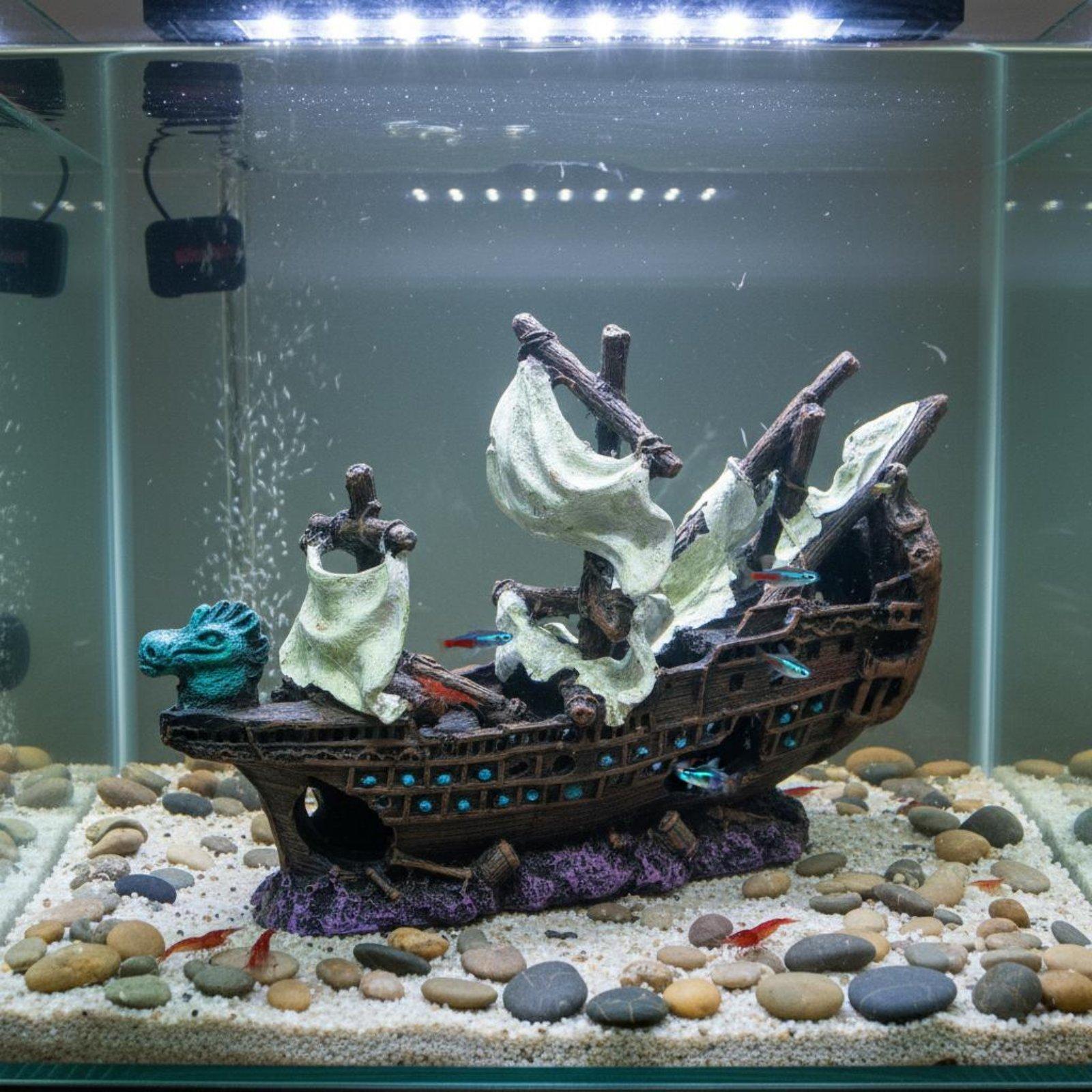 Fish Tank Resin Shipwreck Deco - Aquarium Marine Setup ulasan dan harga